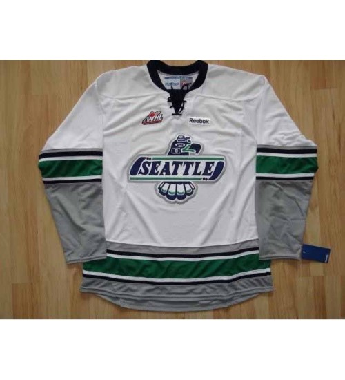 Custom WHL Seattle Thunderbirds 2009-Pres Home Premier Hockey Jersey White